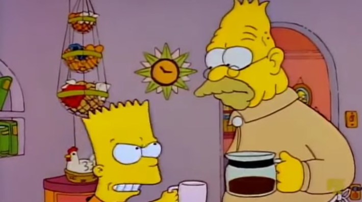 bart and grandpa abe coffee meme