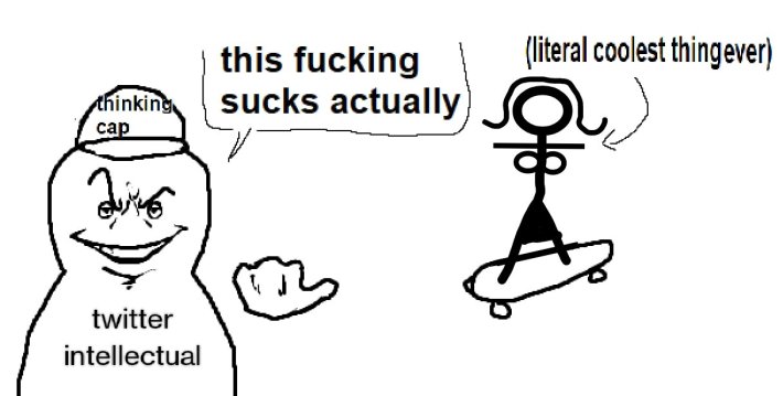 FallenChungus comic with a "Twitter intellectual" saying women skateboarding suck.