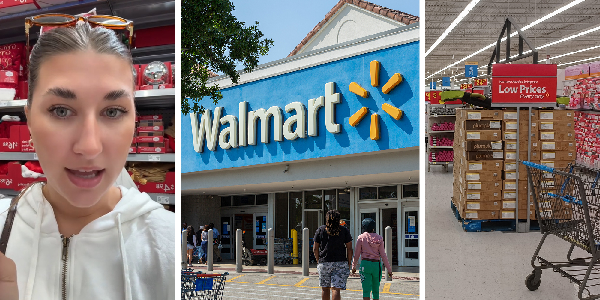 Walmart Shopper, Walmart store front. Walmart products