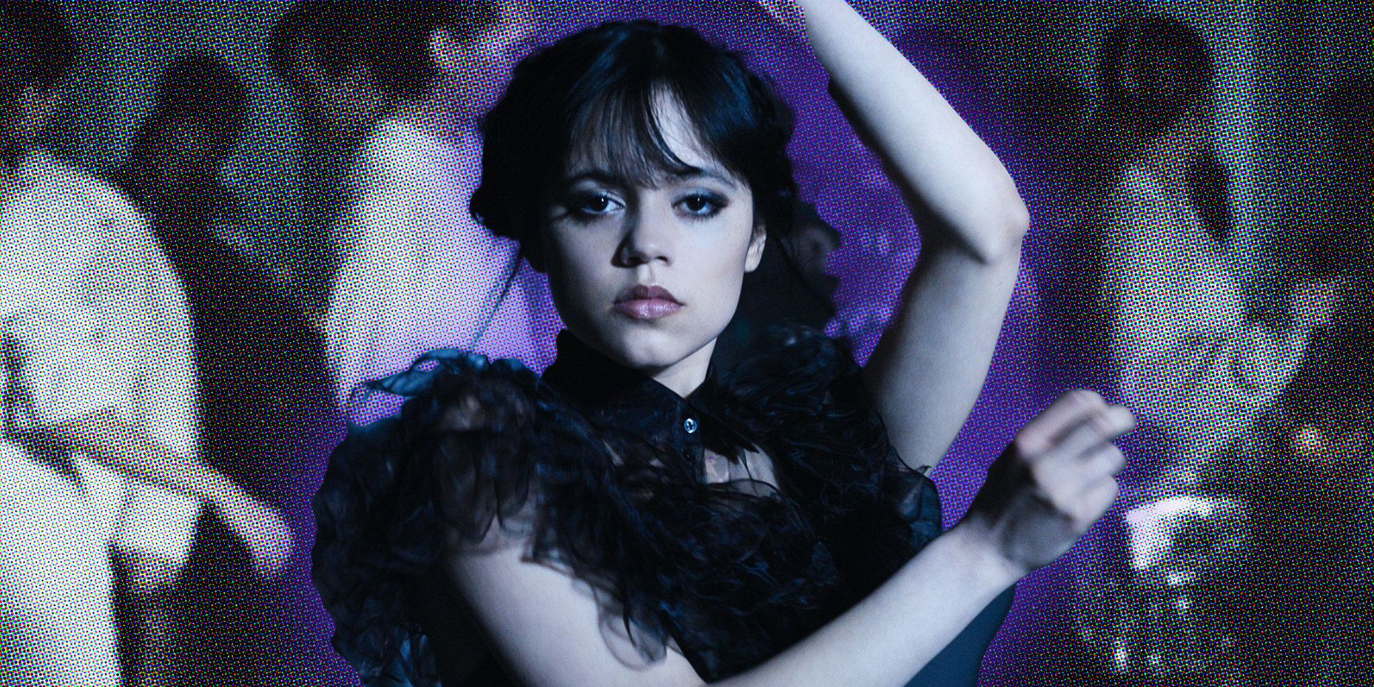 Jenna Ortega dancing as Wednesday Addams