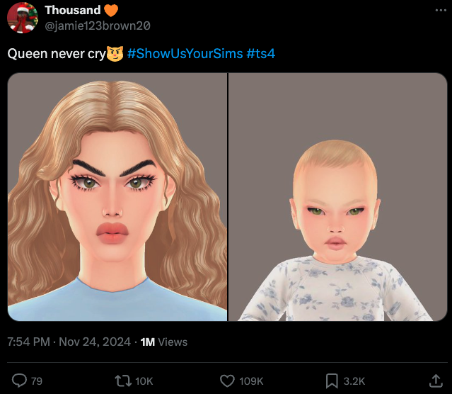 queen never cry in which they're made into Sims