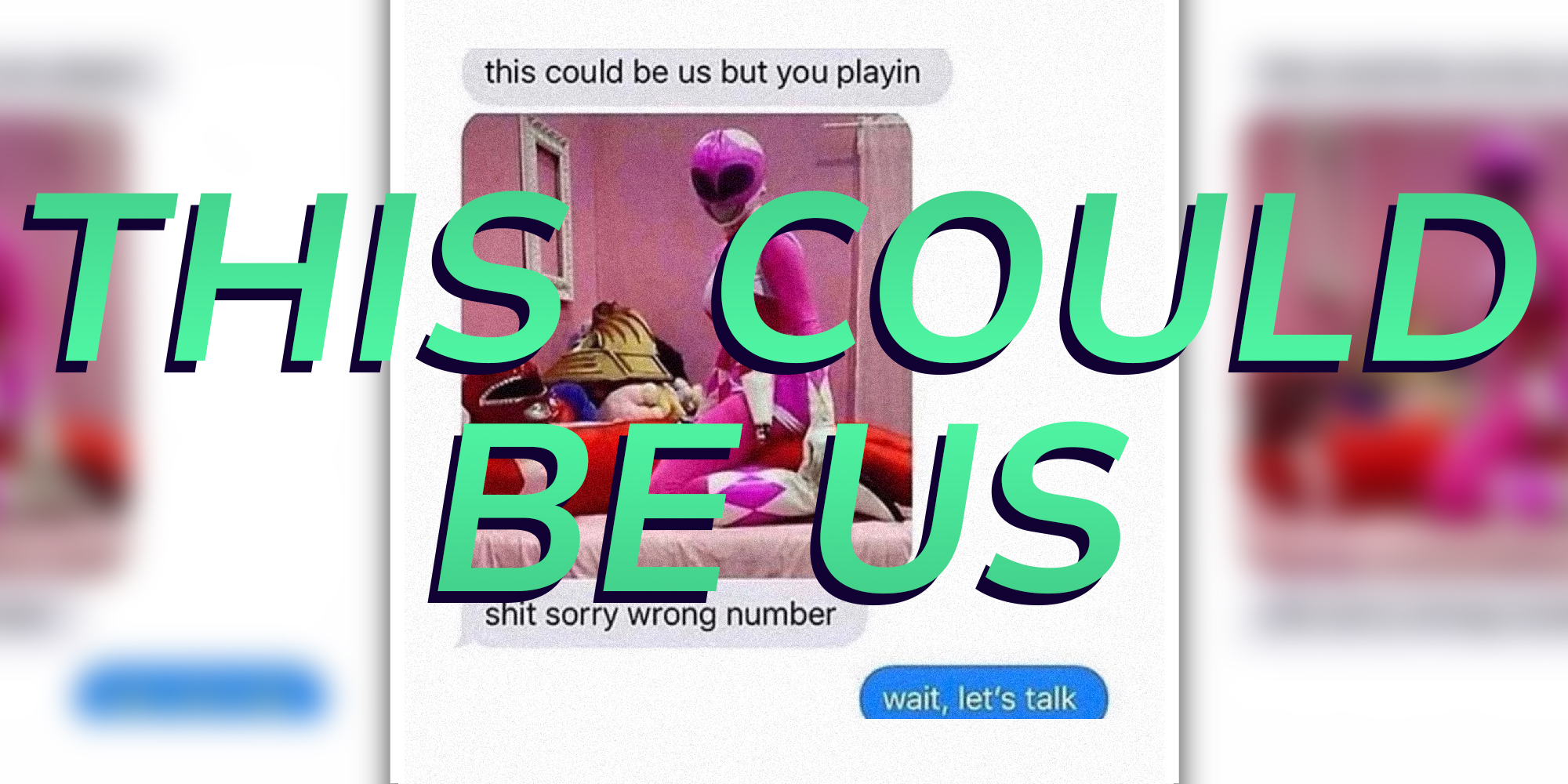 The words "THIS COULD BE US" over a blurred image of an X post.