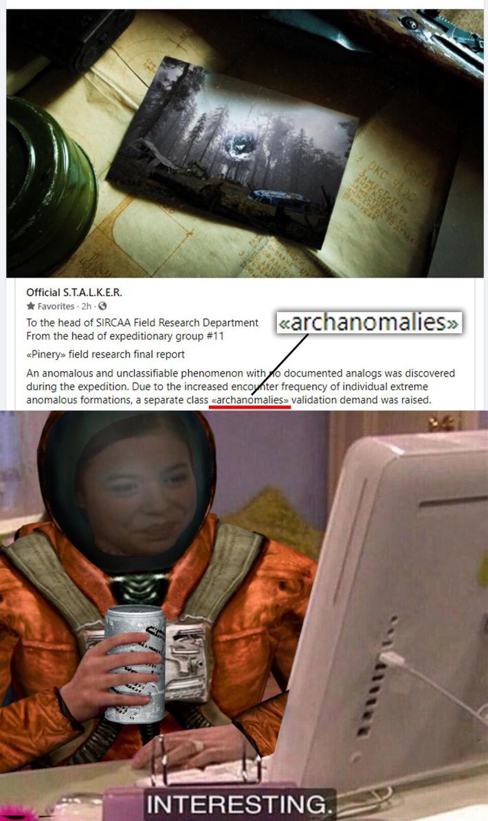 Stalker 2 meme about the anomalies in the new game being called "archanomalies."