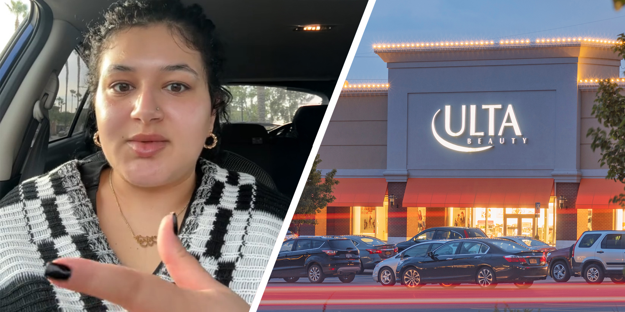 Woman sharing her Ulta Beauty shopping experience on TikTok(r) Uta Beauty Store (r)