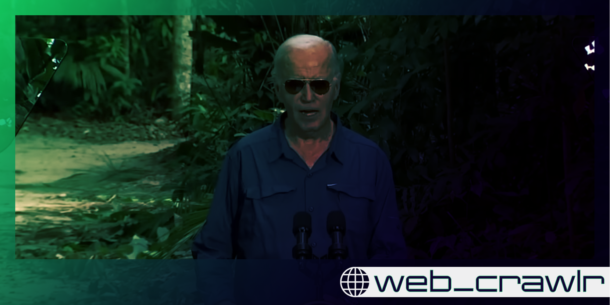 Joe Biden speaking at a press conference. The Daily Dot newsletter web_crawlr logo is in the bottom right corner.