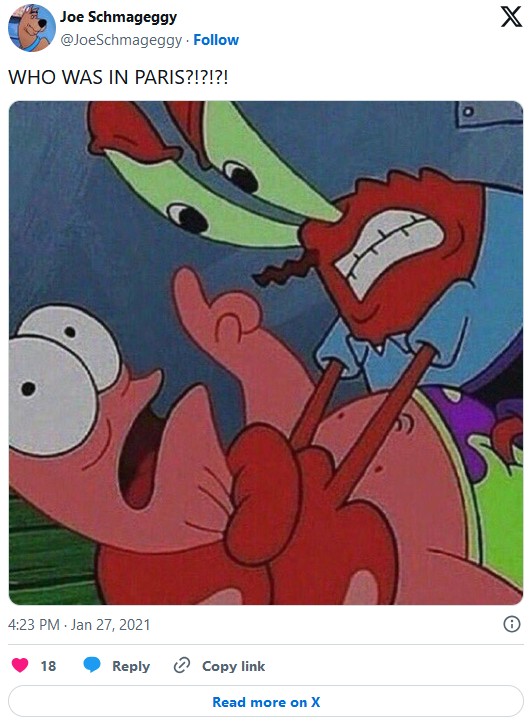 who was in paris mr krabs choking patrick starr meme