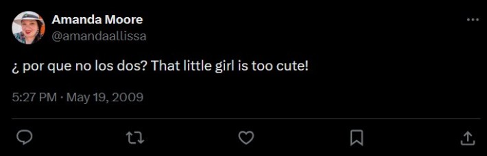 "¿ por que no los dos? That little girl is too cute!" tweet