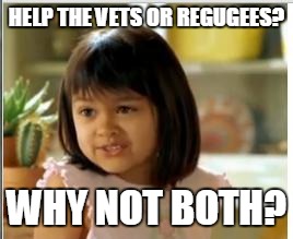 help the vets or refugees why not both meme