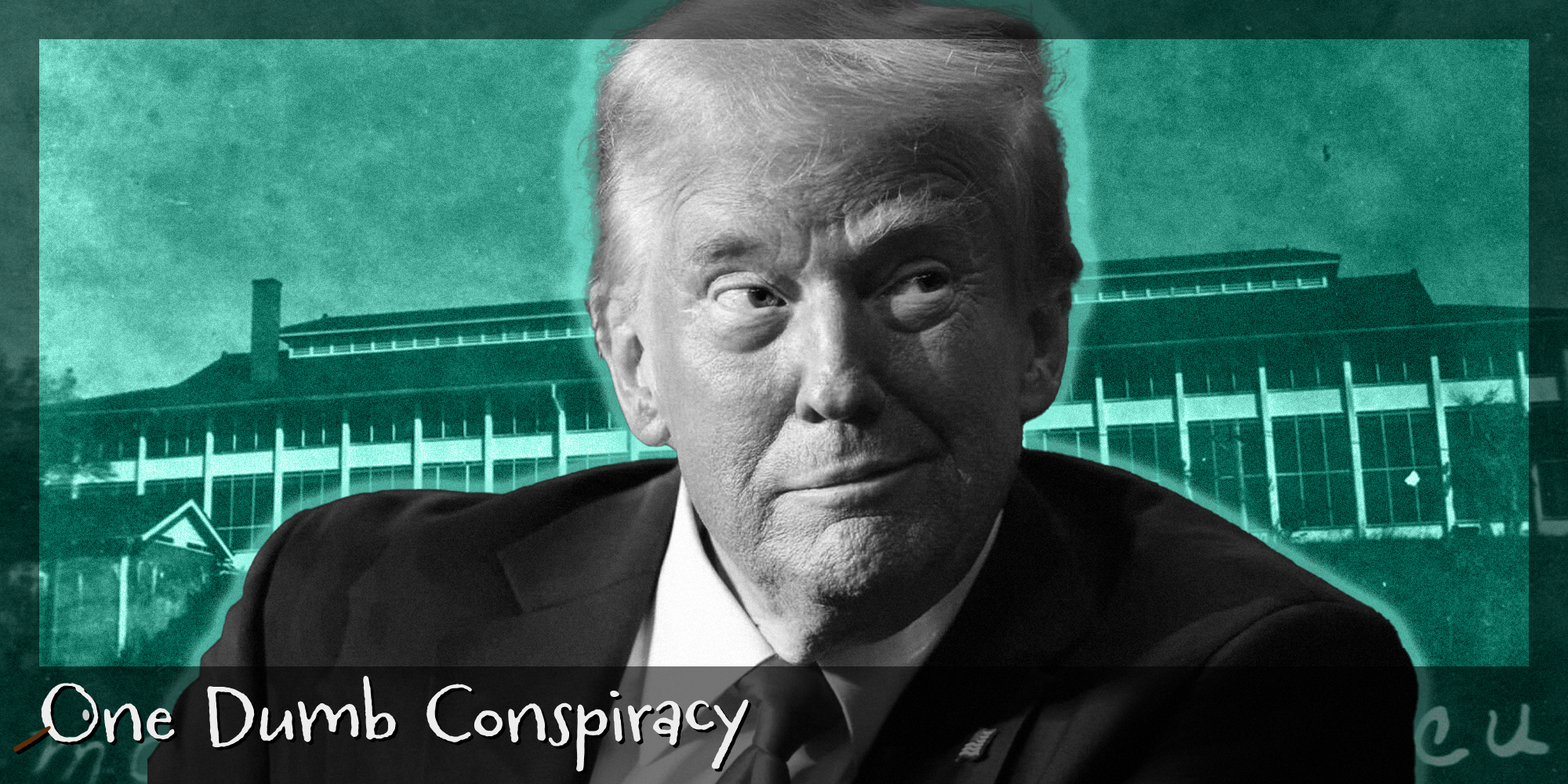 Donald Trump with teal Background