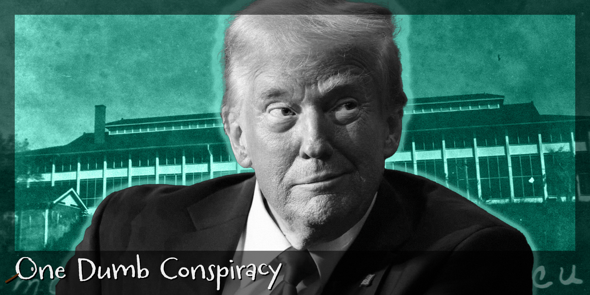 Donald Trump with teal Background