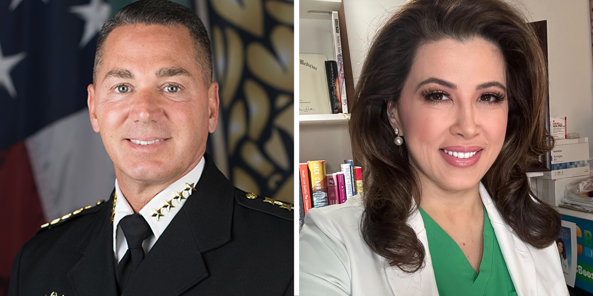 Chad Chronister(l) Janette Nesheiwat(r)