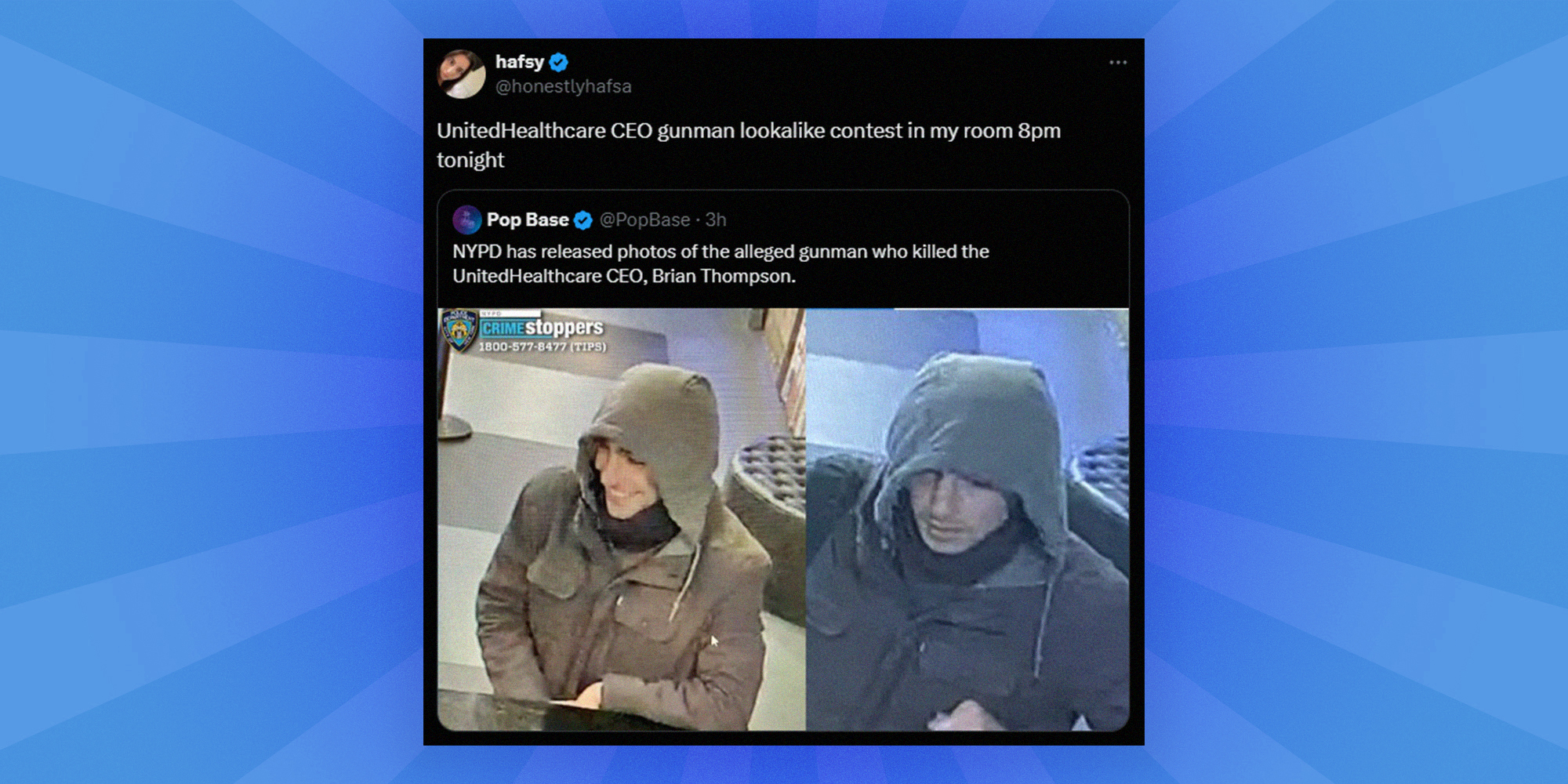 uhc shooter suspect smiling becomes a meme