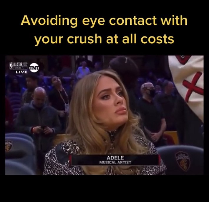 adele nba meme "avoiding eye contact with your crush at all costs"