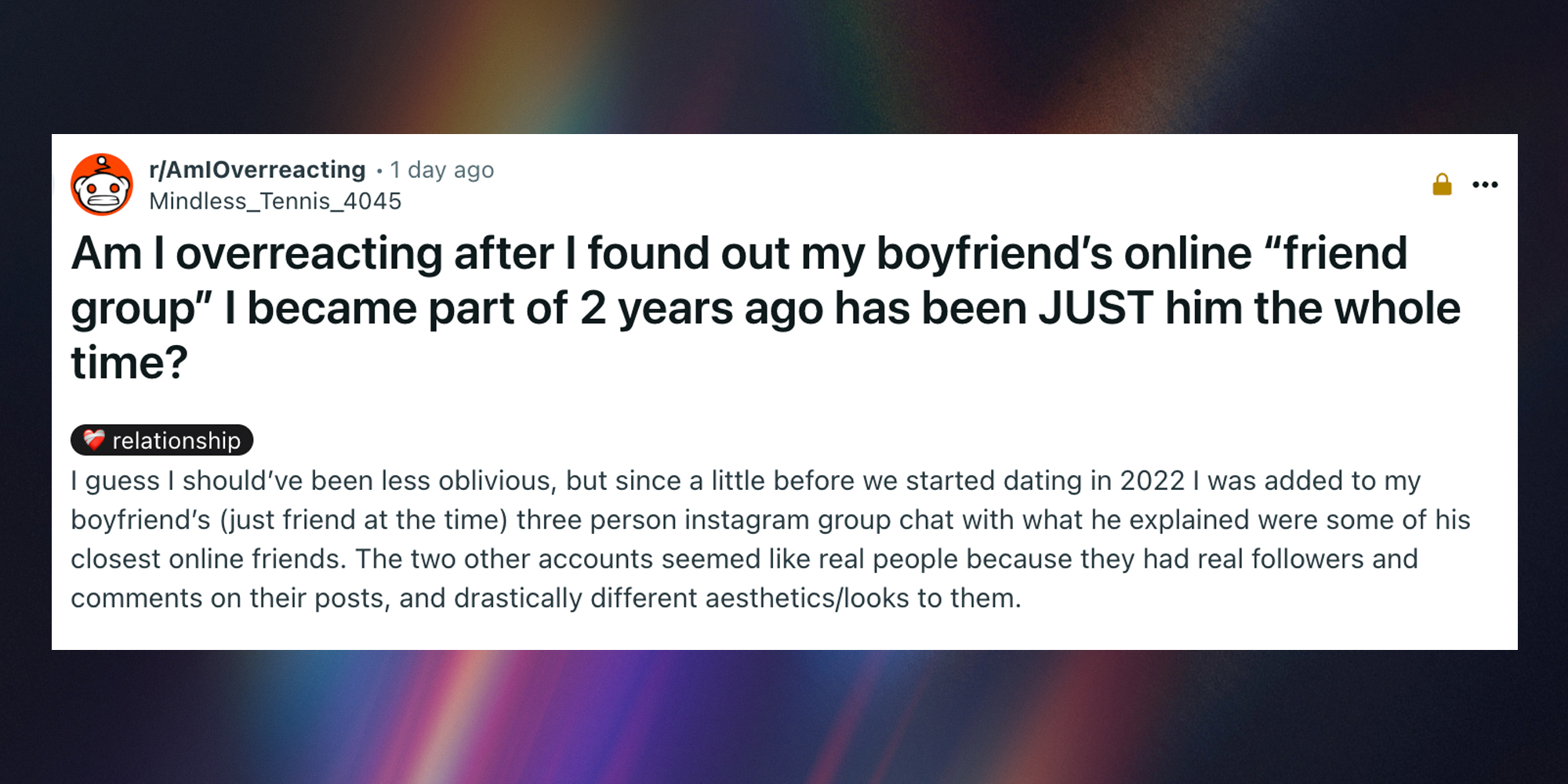 Am I overrreacting post