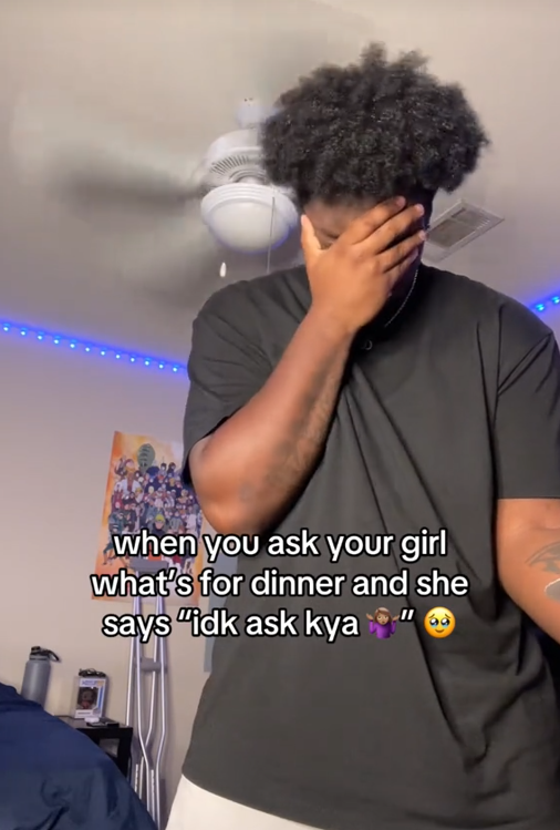 Cooking With Kya TikTok meme about asking your girlfriend what's for dinner.