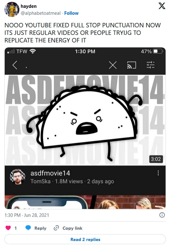 fixed full stop punctuation