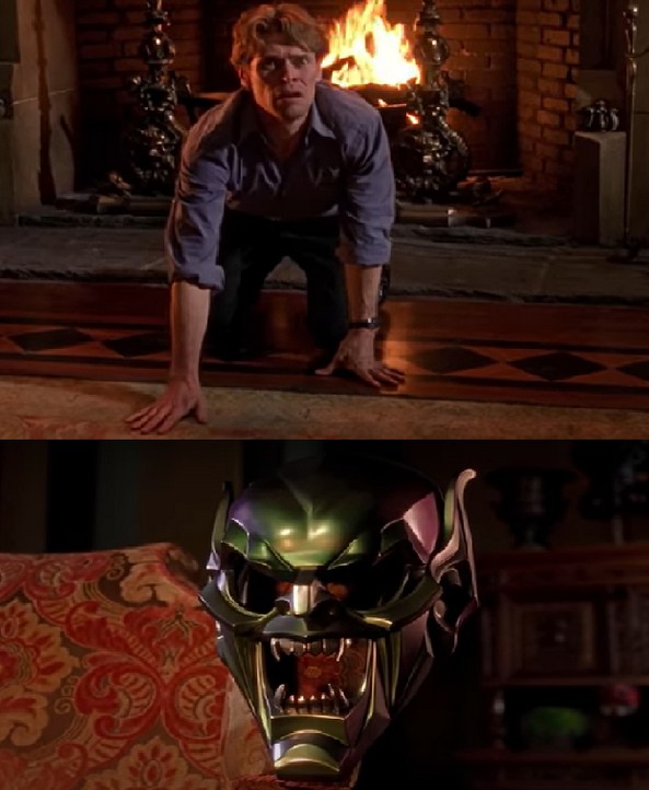 willem dafoe as norman osborn with the green goblin mask in 2002's "Spider-Man"
