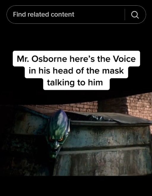 tiktok green goblin mask scene