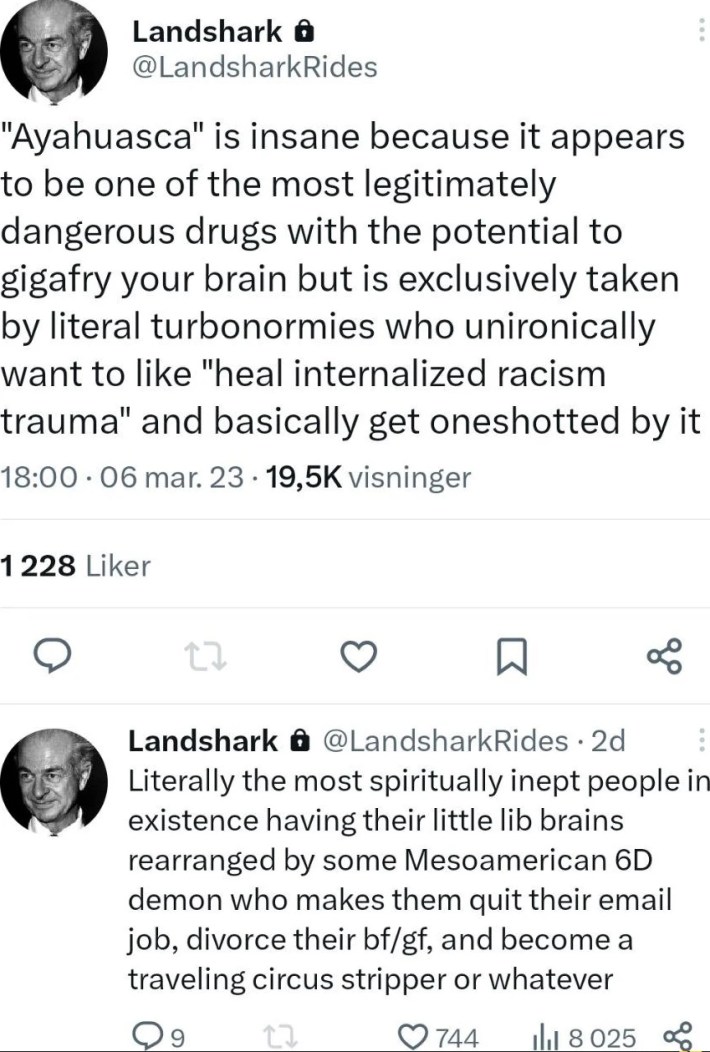 Original Landshark Ayahuasca copypasta meme.