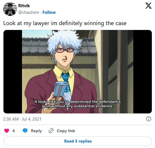 "Look at my lawyer im definitely winning the case"