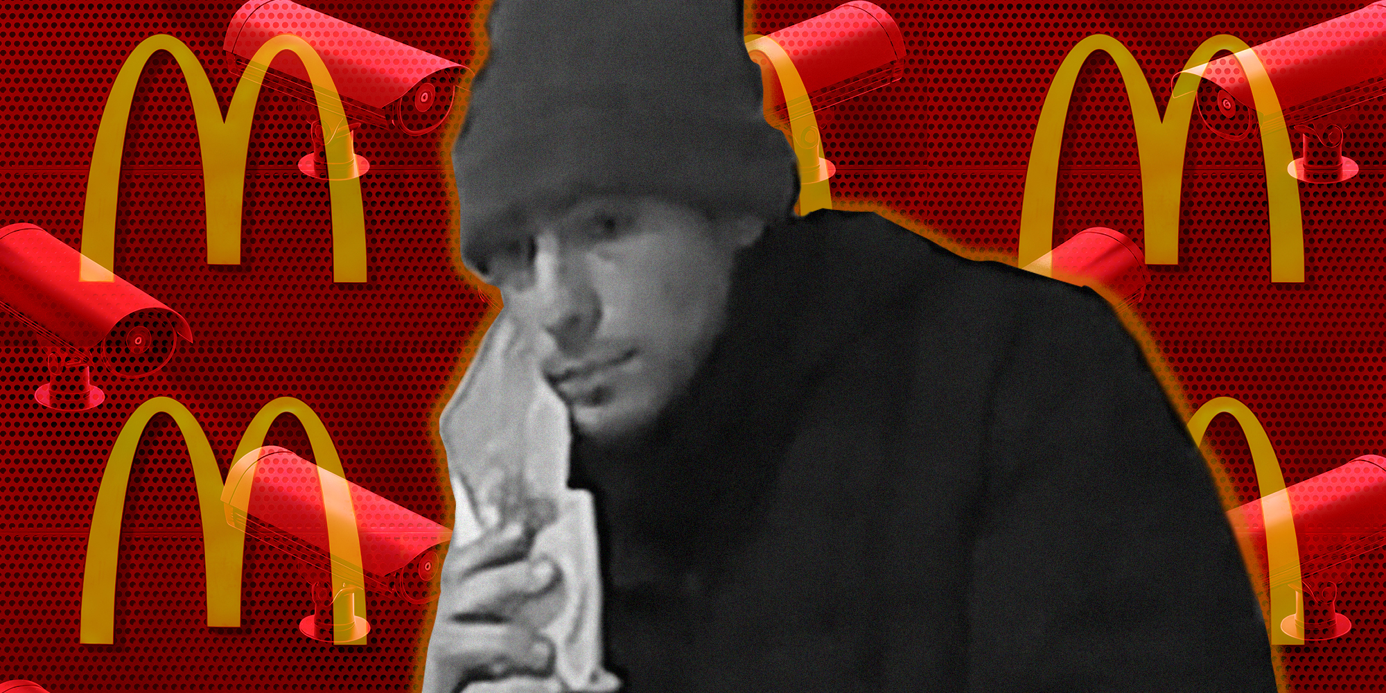 Luigi Mangione with Red background