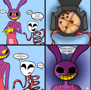 none pizza with left beef the amazing digital circus