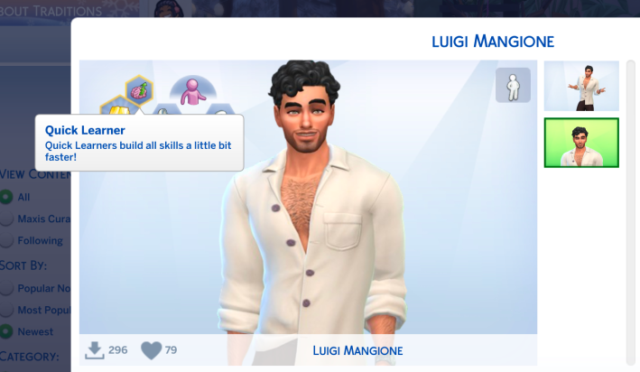 luigi mangione characters custom made in the sims 4 gallery