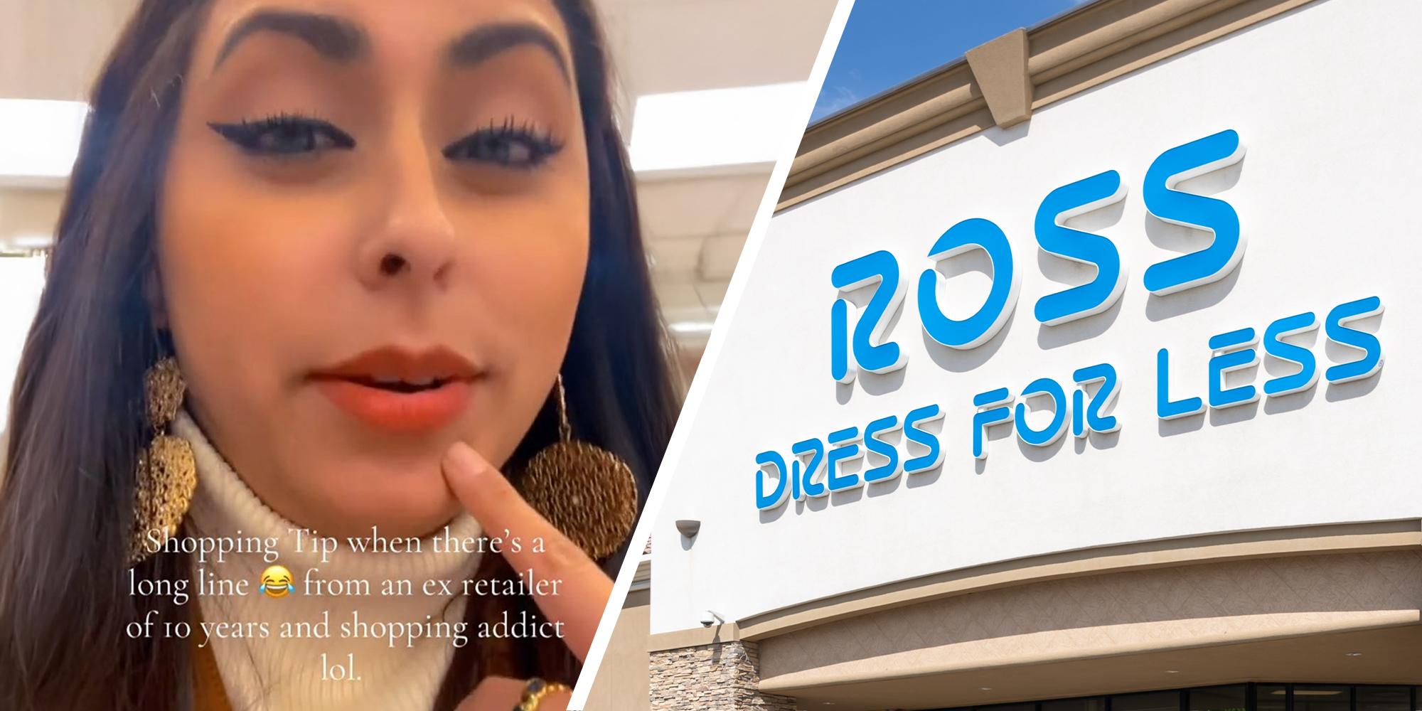 Woman sharing tips for Ross Store(l) Ross Dress for Less(r)