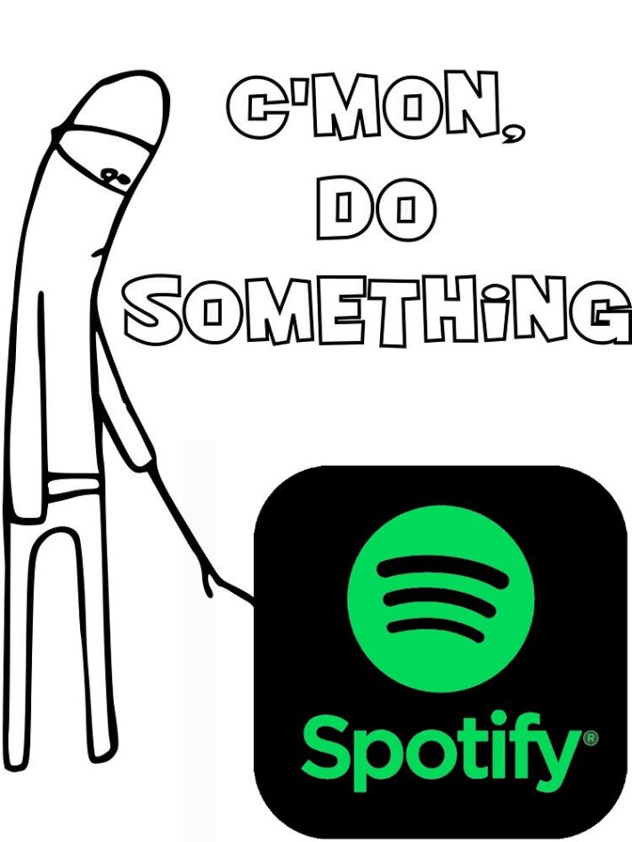 Spotify Wrapped meme that reads, "C'mon, do something." with a stick figure poking the Spotify logo with a stick.