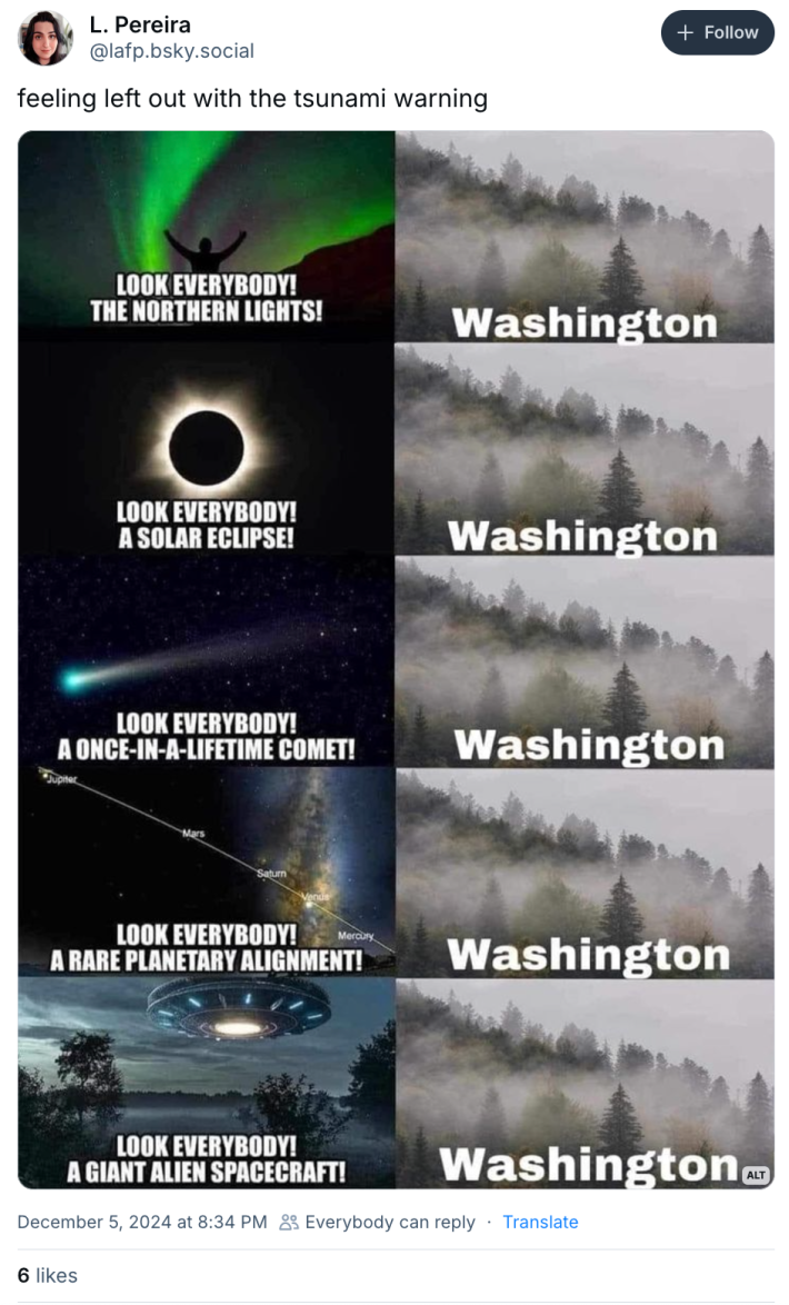 "feeling left out with the tsunami warning" tsunami meme.