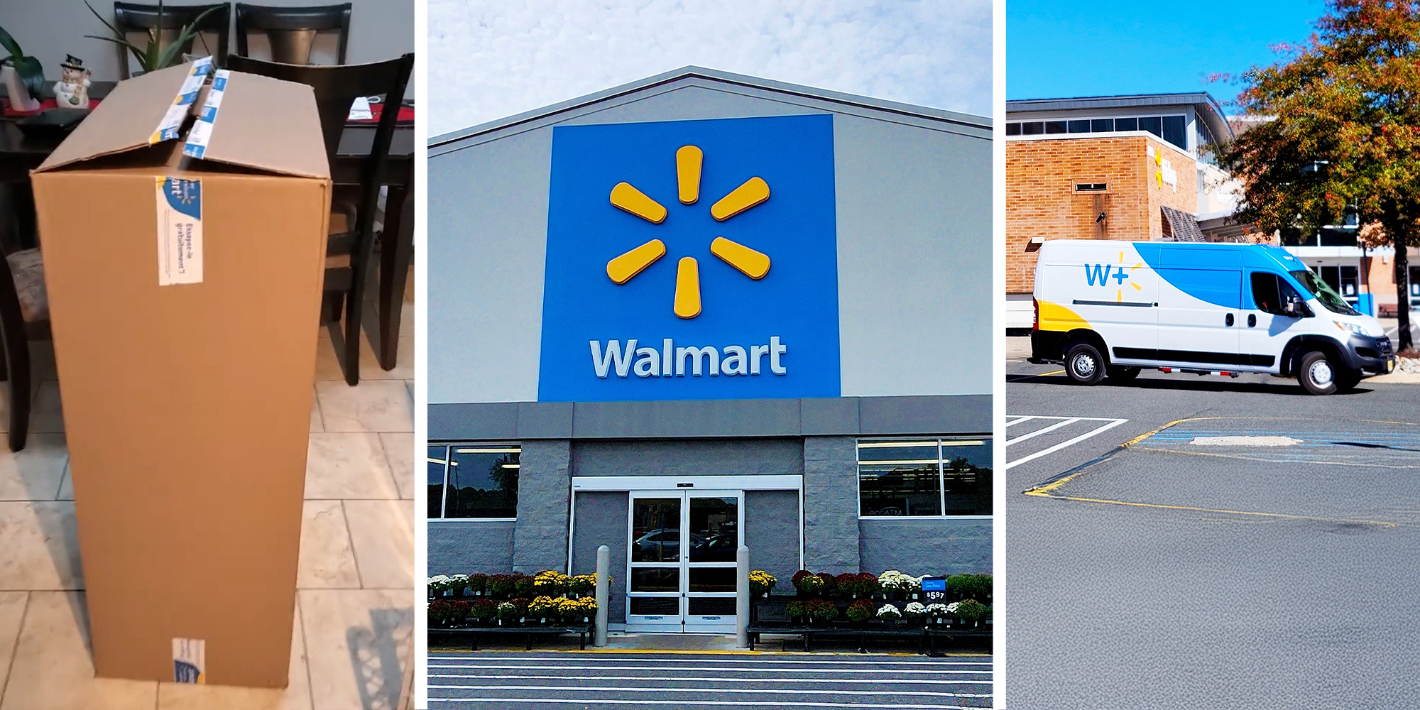 Walmart Box(l) Walmart Store Front(c) Walmart Van(r)