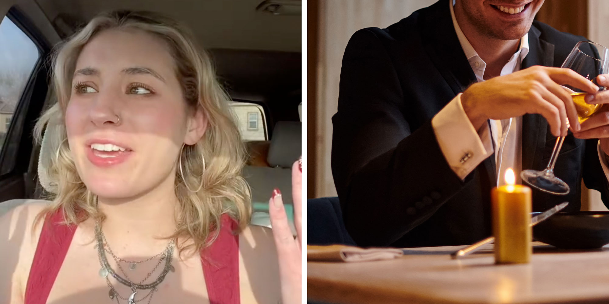 Two panel design with a shot of someone grabbing ice cream out of the freezer section at a grocery store next to an image