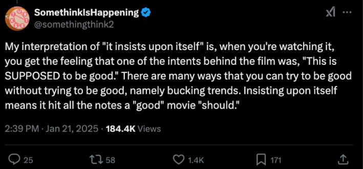 Explanation of "It insists upon itself"