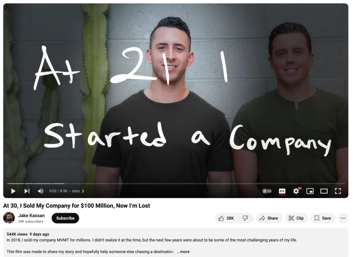 A youtube screenshot of Kassan's youtube video