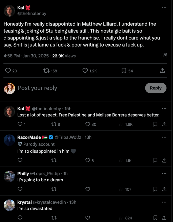 Reactions to Matthew Lillard doing scream