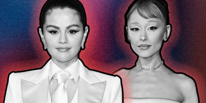 Selena Gomez(L), Ariana Grande(r)