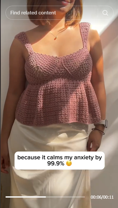 TikTok screenshot of Gen Z crochet