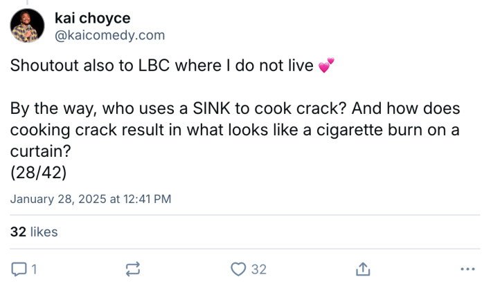 BlueSky post about a terrible Airbnb experience. Text reads, "