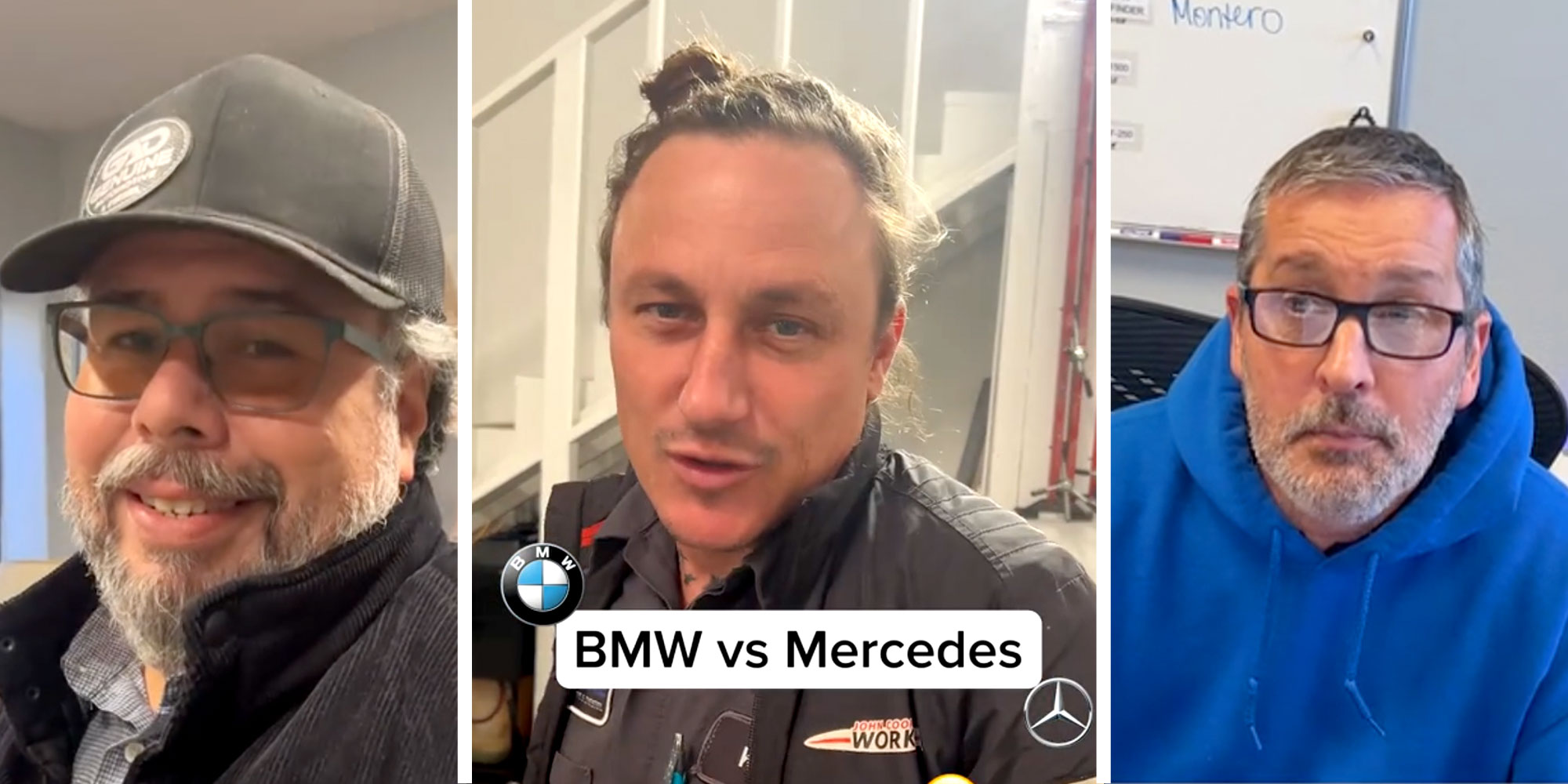 Side by side of three people from @genuineautomotiveatx's Tiktok.