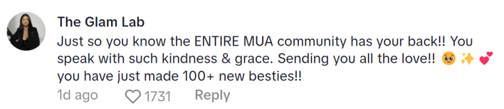 TikTok comment, text reads, "