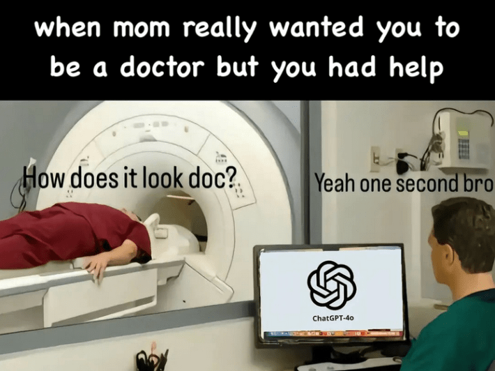 ChatGPT scan meme with the caption "when mom really wanted you to be a doctor but you had help."