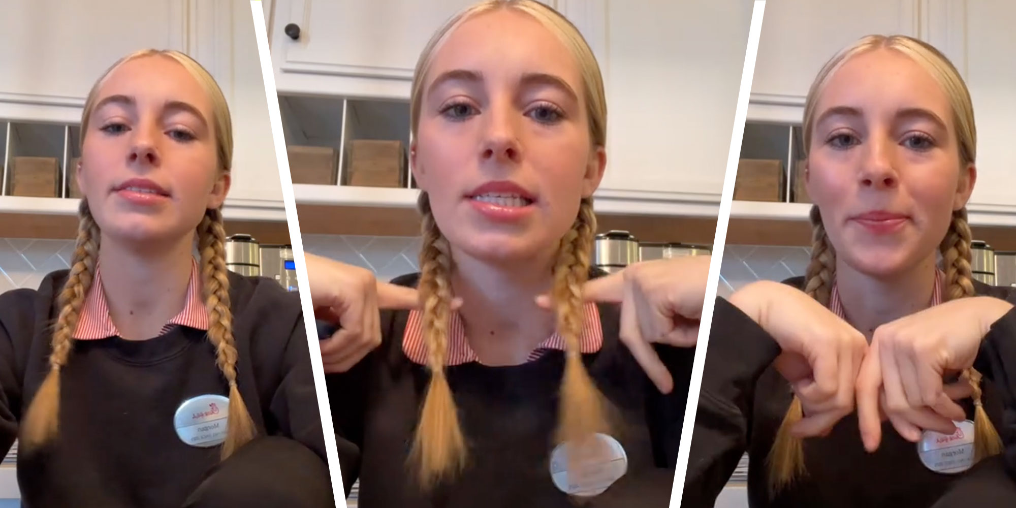 Three side by side photos of @ shawtywitdavlogsquad from their Tiktok.