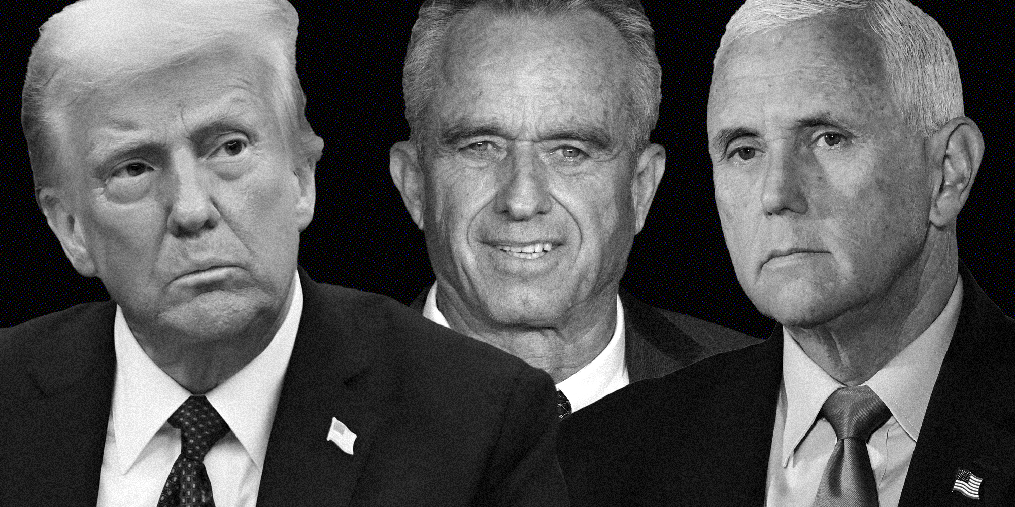 Donald Trump, RFK Jr, Mike Pence with tweet from mike pence "President Trump was right the first time...Senators, vote no on RFK Jr."