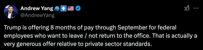 andrew yang buyout response on x