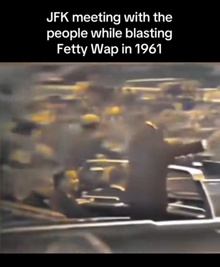 TikTok video with footage from just before the JFK assassination.