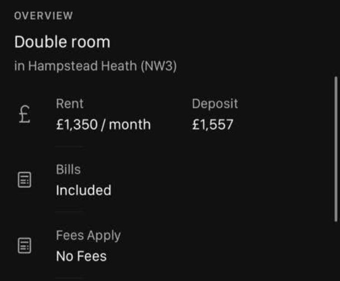 Hampstead Heath Park apartment listing roasted