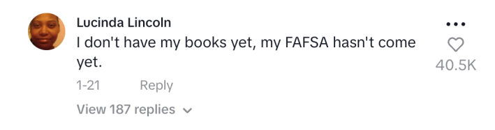 FAFSA comment TikTok