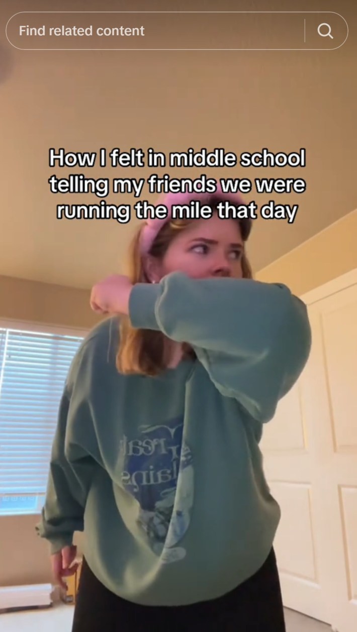 "how i felt in middle school telling my friends we were running hte mile that day" i've played this game before