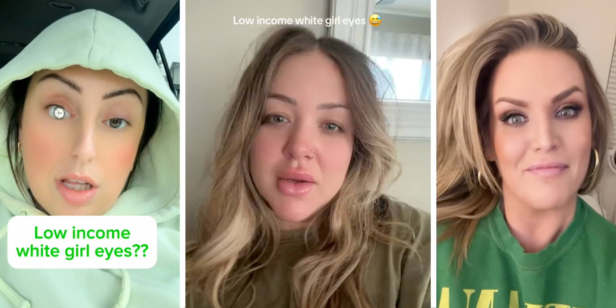 Three split of different women talking