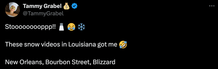 X reaction to New Orleans snow